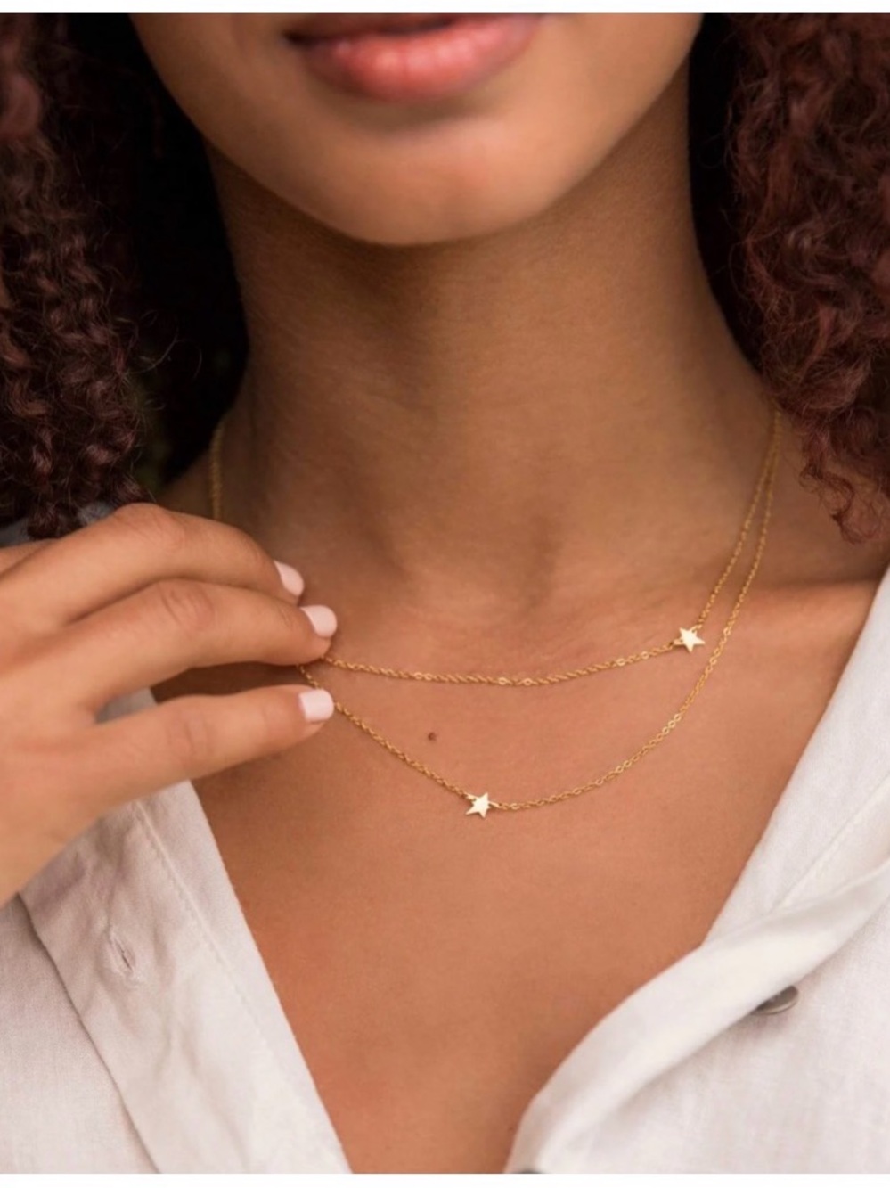 NWT Gold Star Layered Necklace - Picture 2 of 6